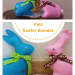 Felt Easter Bunnies Free Sewing Pattern and Template
