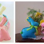 Felt Easter Bunnies Free Sewing Pattern and Template