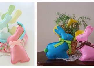 Felt Easter Bunnies Free Sewing Pattern and Template