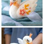 Felt Swan Stuffie with Crown Free Sewing Pattern