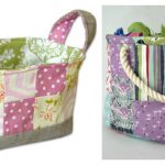 Patchwork Fabric Basket Free Sewing Pattern
