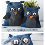 Denim Owls from Old Jeans Free Sewing Pattern