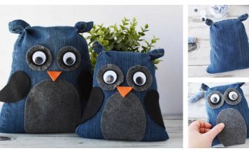 Denim Owls from Old Jeans Free Sewing Pattern