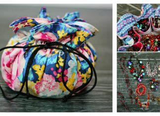 Drawstring Jewelry Pouch Free Sewing Pattern