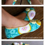 Fabric Slippers With Flower Free Sewing Pattern