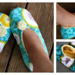 Fabric Slippers With Flower Free Sewing Pattern