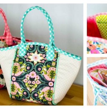 Fabric Basket Style Tote Bag Free Sewing Pattern