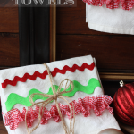 Easy DIY Ruffled Christmas Kitchen Dish Towel Free Sewing Pattern
