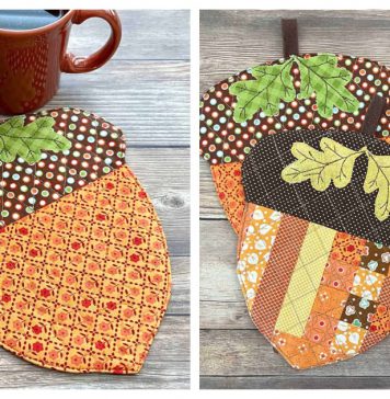 Adorable Acorn Coasters Free Sewing Pattern