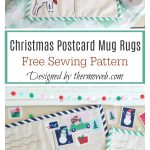 Christmas Postcard Mug Rugs Free Sewing Pattern