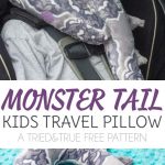 Monster Tail Kids Travel Pillow Free Sewing Pattern