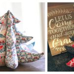 Stuffed Fabric Christmas Tree Free Sewing Pattern