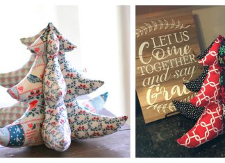 Stuffed Fabric Christmas Tree Free Sewing Pattern