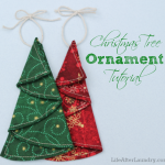Origami Folded Fabric Christmas Tree Ornament Free Sewing Pattern