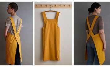 Simple Cross Back Apron Free Sewing Pattern
