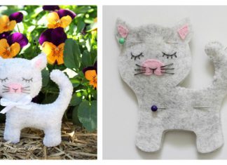 Felt Kitty Cat Free Sewing Pattern and Template