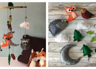 Woodland Animals Felt Mobile FREE Sewing Pattern and Templates