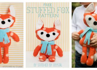 Plush Fox Toy Free Sewing Pattern