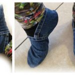 Upcycle Jeans into Slippers Free Sewing Pattern