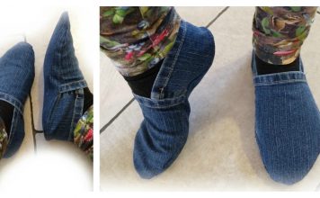 Upcycle Jeans into Slippers Free Sewing Pattern