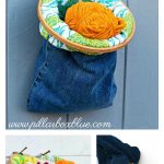 Recycled Denim Hanging Basket Free Sewing Pattern