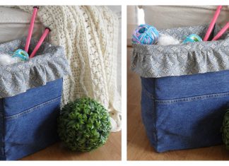 Recycled Denim Project Basket Free Sewing Pattern