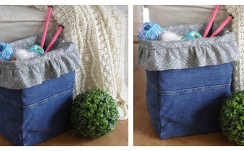 Recycled Denim Project Basket Free Sewing Pattern