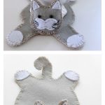 Cat Hug Mug Coaster Free Sewing Pattern and Template