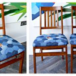 Hexagon Denim Patchwork Chair Seat Pad Free Sewing Pattern
