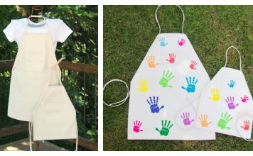 Papa and Kid BBQ Aprons Free Sewing Pattern