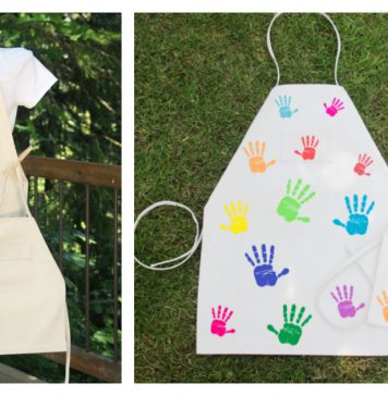 Papa and Kid BBQ Aprons Free Sewing Pattern
