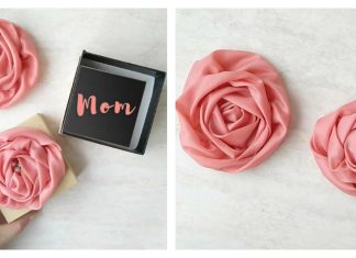 Ribbon Rose Flowers Free Sewing Pattern