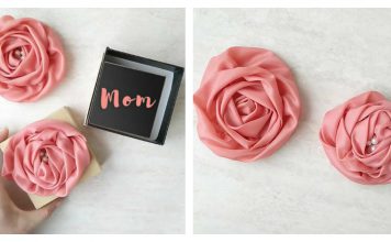 Ribbon Rose Flowers Free Sewing Pattern