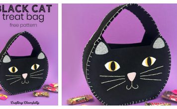 Halloween Cat Treat Bag Free Sewing Pattern