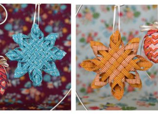 Woven Fabric Star Ornament Free Sewing Pattern and Video Tutorial