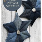 Upcycled Patchwork Denim Quilted Star Christmas Ornament Free Sewing Pattern