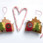 Felt Gingerbread House Christmas Ornament Free Sewing Pattern