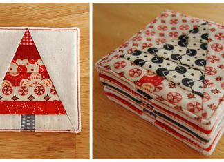 Christmas Tree Coasters Free Sewing Pattern