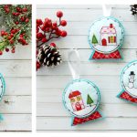 Fabric and Felt Snowglobe Ornaments Free Sewing Pattern