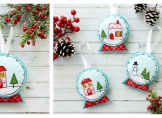 Fabric and Felt Snowglobe Ornaments Free Sewing Pattern