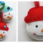 Simple Snowman Ornament Free Sewing Pattern