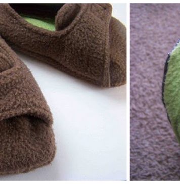 Fleece Toddler Slippers Free Sewing Pattern