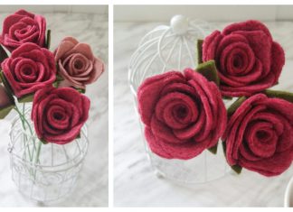 Felt Rose Stems Free Sewing Pattern