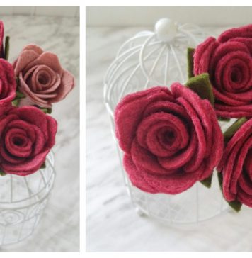 Felt Rose Stems Free Sewing Pattern