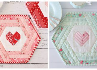 Hexie Heart Placemat Sewing Pattern