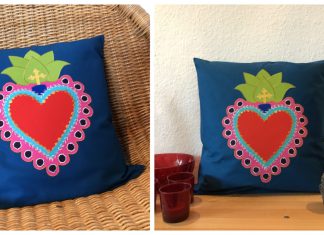 Mexican Sacred Heart Cushion Free Sewing Pattern