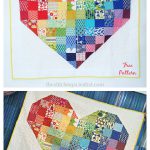 Rainbow Heart Quilt Free Sewing Pattern