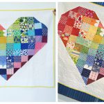 Rainbow Heart Quilt Free Sewing Pattern