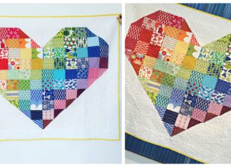 Rainbow Heart Quilt Free Sewing Pattern