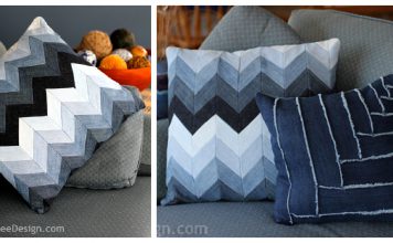 Upcycle Jeans into Chevron Pillow Free Sewing Pattern